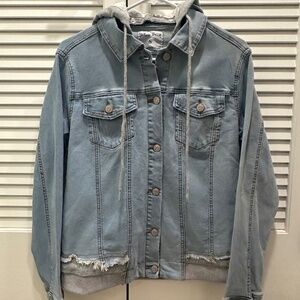 White Birch Jean Jacket With Removable Hood